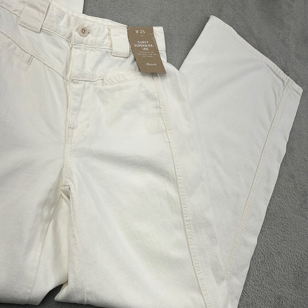 NEW Madewell 25, 0 Curvy Superwide Leg High Waist White Cream‎ NO688 100% Cotton